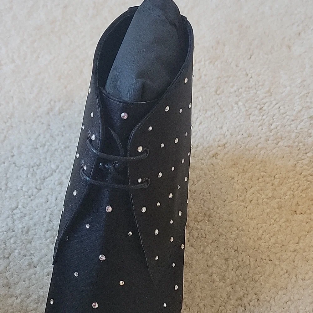 🛑SAINT LAURENT Raso Iridiscent Nero Boots - Picture 4 of 10